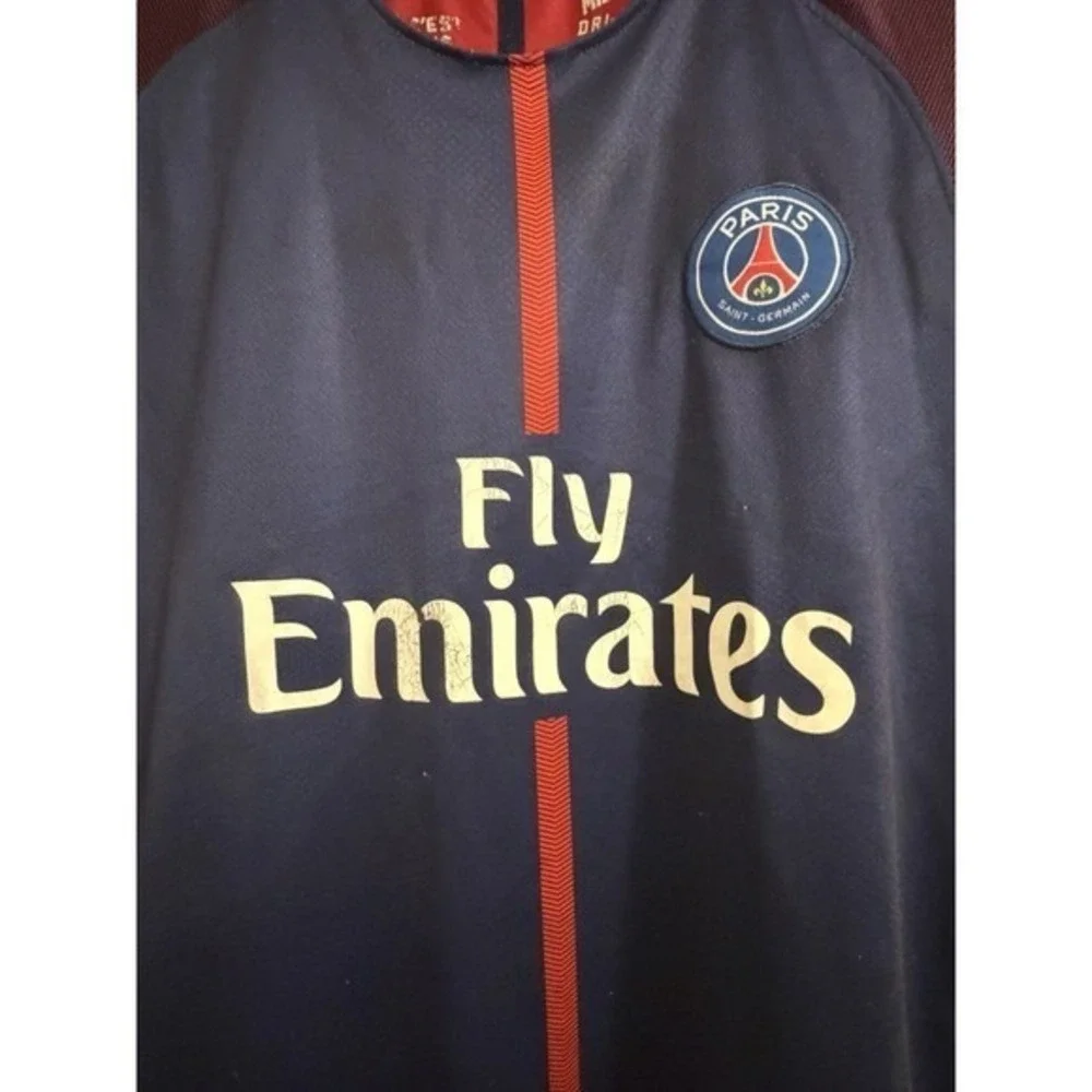 PSG Jersey Mens S Navy‎ Red Nike Paris Saint-Germain Home Kit Fly Emirates